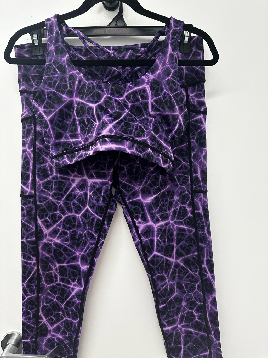 Cvg Purple Passion Capri Leggings And Sports Bra Set